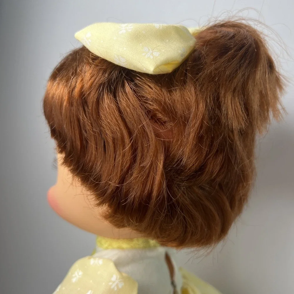 Vintage 1990 Galoob Baby Face So Shy Sherri #9 Doll Green Eyes Yellow Dress